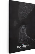 Artaza - Peinture sur Canevas - Plan de la ville de Den Helder en noir - 20x30 - Petit - Photo sur Toile - Impression sur Toile