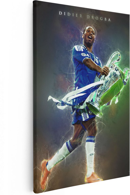 Artaza Canvas Schilderij Voetbalspeler Didier Drogba bij Chelsea - 20x30 - Klein - Foto Op Canvas - Canvas Print