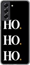 Geschikt voor Samsung Galaxy S21 FE hoesje - Kerstmis - Kerstman - Spreuken - Ho ho ho - Quotes - Siliconen Telefoonhoesje