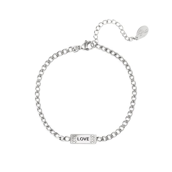 Love armband - valentijn - stainless steel - zilver