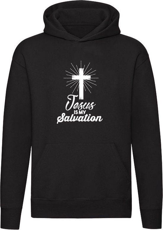 Jesus is my Salvation | Unisex | Trui | Sweater | Hoodie | Capuchon | Zwart | Jezus is mijn redding | Messias | Christen | Christendom | Evangelie | Nieuwe Testament | God