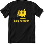 Bier express T-Shirt | Unisex Kleding | Dames - Heren Feest shirt | Drank | Grappig Verjaardag Cadeau tekst | - Zwart - L