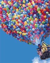JDBOS ® Schilderen op nummer Volwassenen - Ballonen huis - Verven volwassenen - 40x50 cm