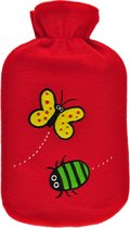 Warmwaterkruik Heva Calor Super met fleece rood