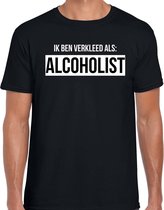 Verkleed als alcoholist t-shirt zwart voor heren - Drank fun t-shirts M