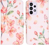 iMoshion Design Softcase Book Case Samsung Galaxy A33 hoesje - Blossom Watercolor