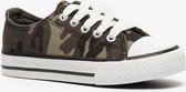 Canvas kinder gympen met camouflage print - Groen - Maat 27