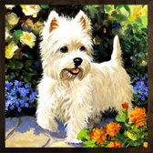 Eagle® Diamond Painting Volwassenen - Lieve Hond - 30x30cm - Ronde Steentjes