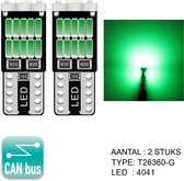 2 STUKS - W5W - T10 Led Lamp GROEN Canbus | 450 Lumen | Type T26450-G | 5W5 | W5W | Led Signal Light | 12V | 168 | 194 | 2x | Stadslicht | Kentekenplaat Verlichting | 4014 26SMD | GREEN | Autolampen | Car licht |