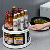 2 Tier - Kruidenrek Draaiplateau - Keuken Draaitafel - Lazy Susan - Draaibare Organizer - Keukenkast Opbergrek  - Keukenkastorganizers - Kruidencarrousel - Rond - Draaischijf - Kruiden Organi