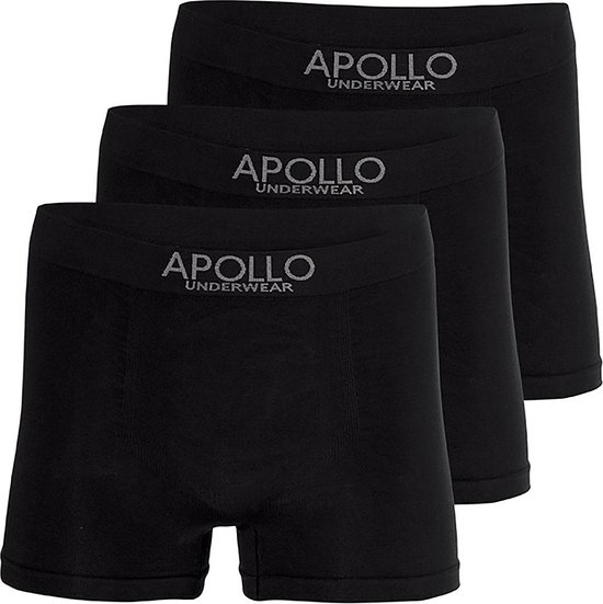 Apollo heren boxershorts naadloos | MAAT XL | 3-pack | zwart