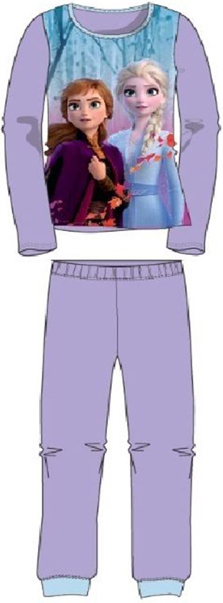 Frozen pyjama maat 128 - paars - Anna en Elsa pyjamaset katoen