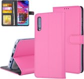 Felroze Book Case voor Samsung Galaxy A70 - Pasjeshouder - Magneetsluiting (A705F)