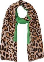 Dames - Sjaal - Summer - Leopard - Cheetah - Bruin/Groen - Panter