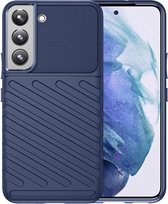 Thunder Design Hoesje Geschikt voor Samsung Galaxy S22 | Back Cover | Schokbestendig | Dunne Hoes | Flexibel TPU | Blauw