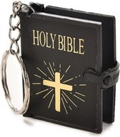 Holy Bible sleutelhanger - Jezus Christus - Kerk - Geloof - Kruis - Christendom - Bijbel - Zwart