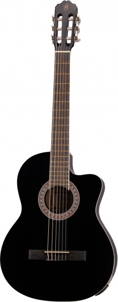Gomez 001 CE Black elektrisch-akoestische klassieke gitaar