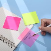 Transparante Plakbriefjes - Roze - Vierkante Sticky Notes - 76mm x 76mm