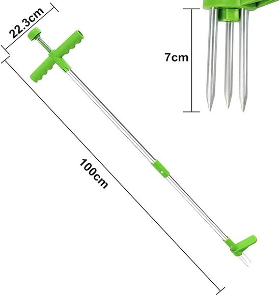 Standing Weed Removal Tool with 3 Stainless Steel Claws - Garden Manual Weed Puller with 100cm Handle van Fiskars — afbeelding 5