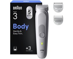 Braun Body Groomer Series 3 BG3530 +3 Verzorgingstools - Verzorgen & Trimmen - Waterdicht - Grijs