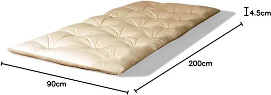 Camping Matras met Draagtas - Opvouwbaar Matras - Vouwmatras - Camping Matje - Slaapmat - Logeer Matras - Luchtmatras - Kampeer Matras - Camping Bedje - Katoen - 200 x 90 x 4.5 cm - Beige - van Imperatoris van Camping — afbeelding 3