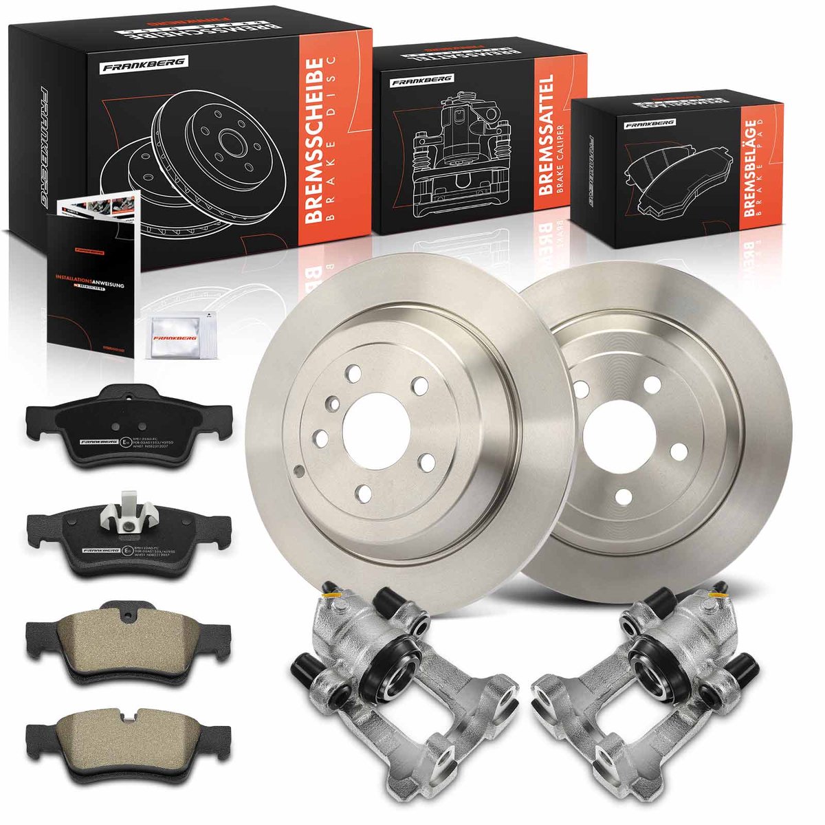 Frankberg 2x Remklauw+2x Remmen+4x Remblokken voor Mercedes-Benz