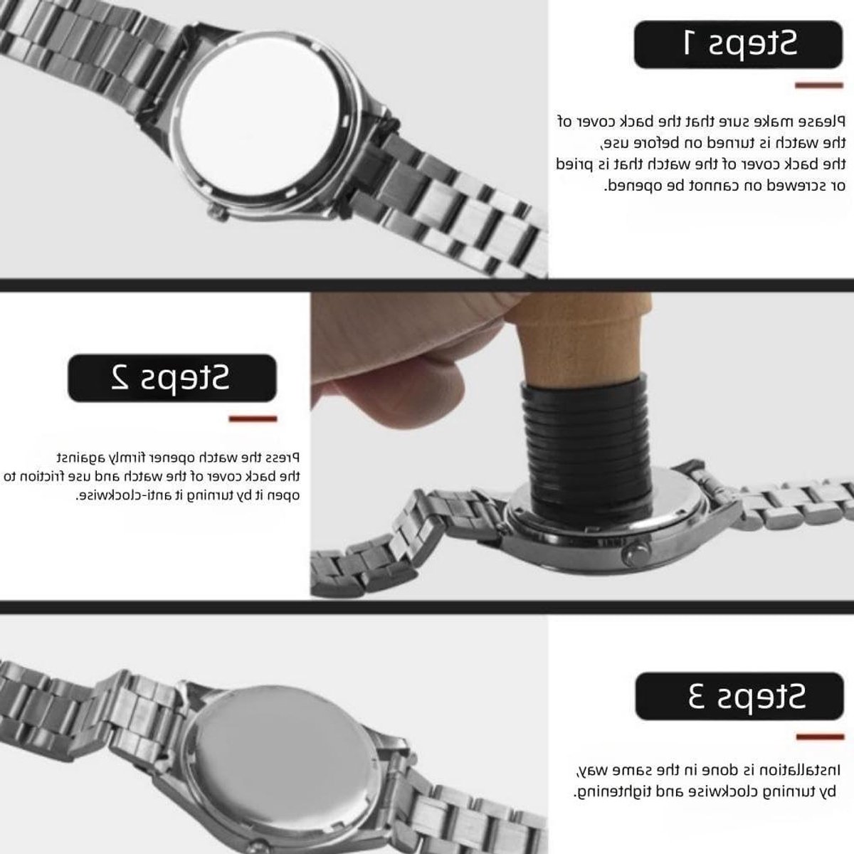 Horloge Kastopener - Horloge Reparatie Tool - Horloges Openen - Krasvrije Rubberen Tip - 10.5 cm - Houtkleur