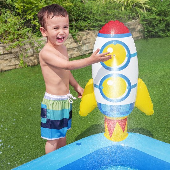 Zwembad - Water Speel Center - Kleine Astronaut - Play center Lil' Astronaut - Opblaasbare Glijbaan en Ruimtespellen - Vanaf 2 jaar - Zwembaden Galaxy