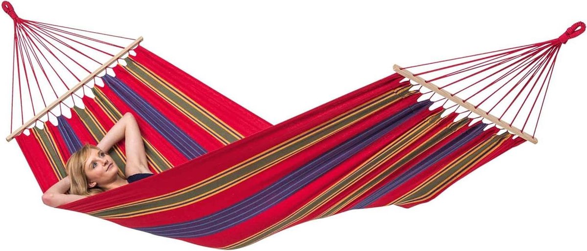 Hangmat Solo - Strandhangmat - Ontspannen Buiten - Snel Droog - 310x120 cm - Rood