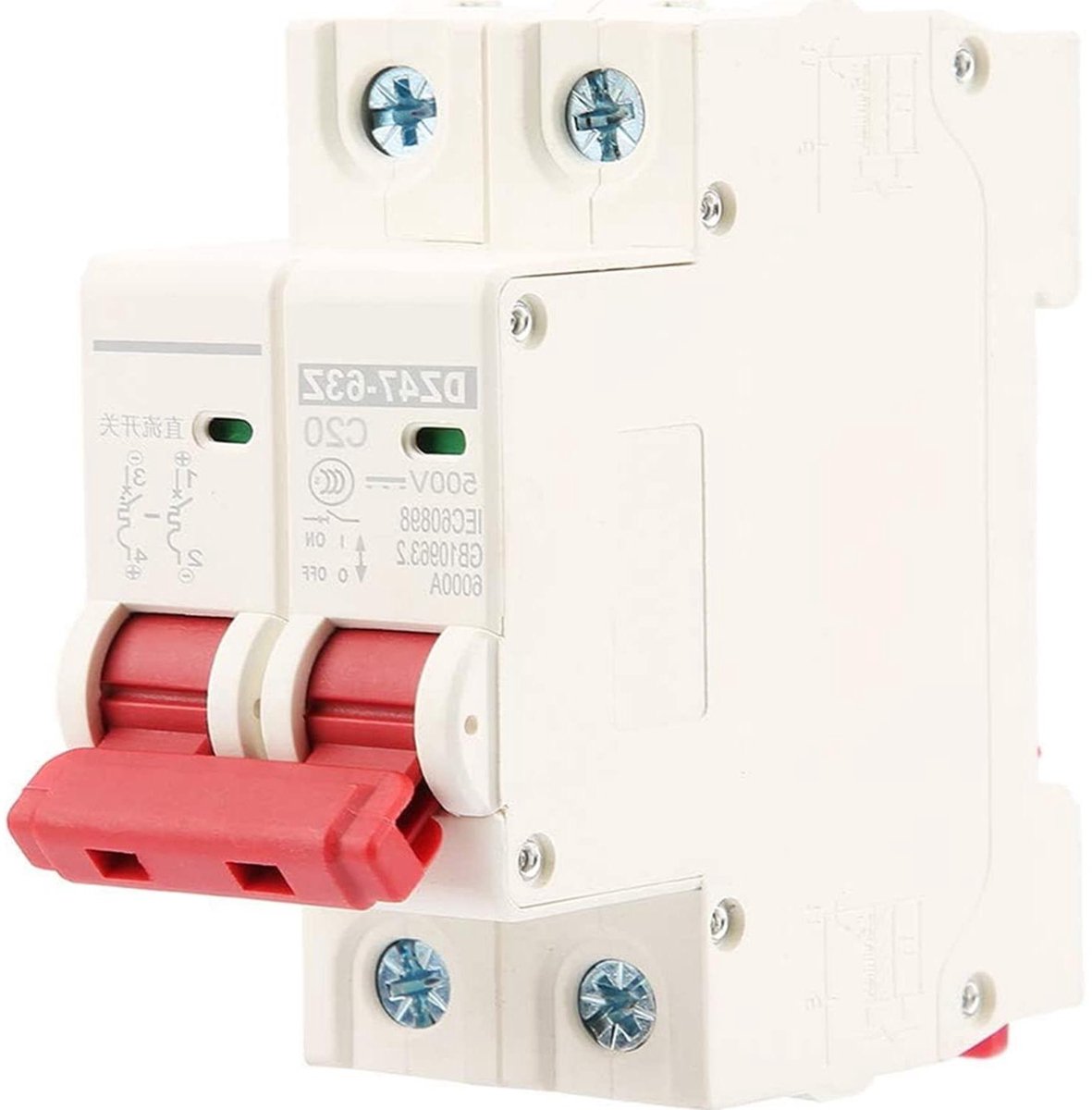 DC Stroomonderbreker - Mini Stroomonderbreker Veiligheidsonderbreker - DC Circuit Beveiligen - Vlamvertragende Schaal - 20A 500V - null