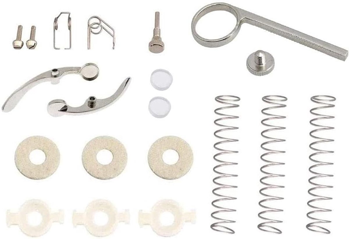 Trompet Ventiel Onderdelen - Reparatieset Blaasinstrument - Onderhoud Muziekinstrument - Compleet Assortiment - 8.89 x 4.9 x 1.3 cm - Wit