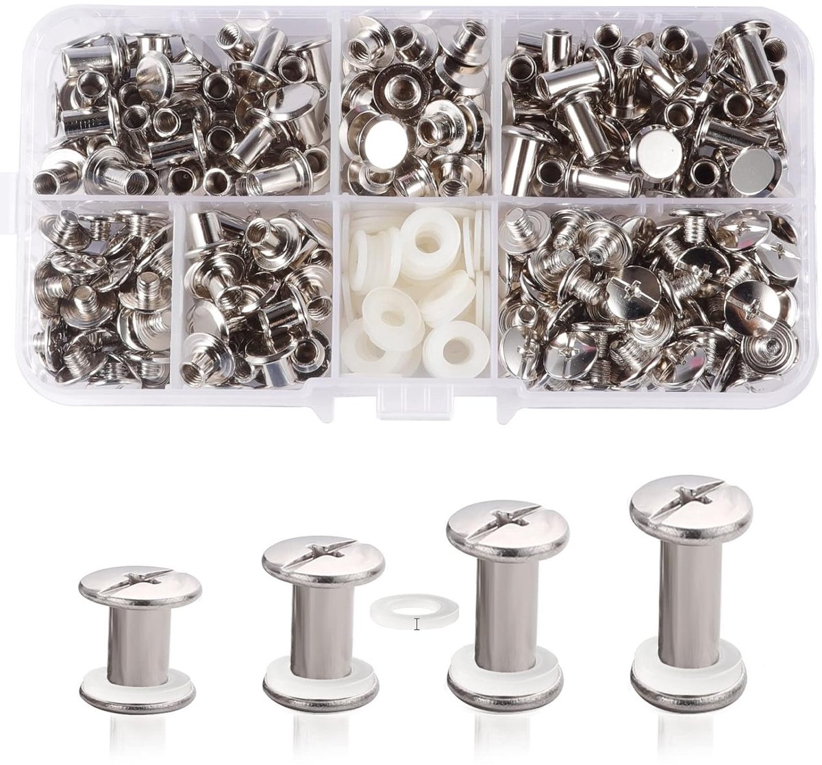Set Schraafpalen, Rivet Binding Schroeven, Vervangende Metaal Riven voor Tassen, Hondenhalsbanden, Leren Accessoires en Rugzakken