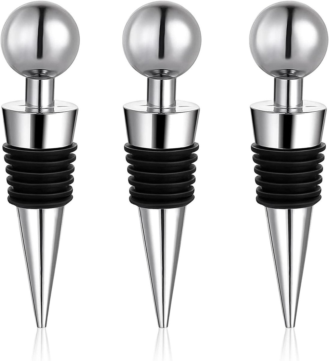 Wijnflesstoppen - Fles saver sealer - Wijn bewaren - Herbruikbaar - 3 stuks - Set