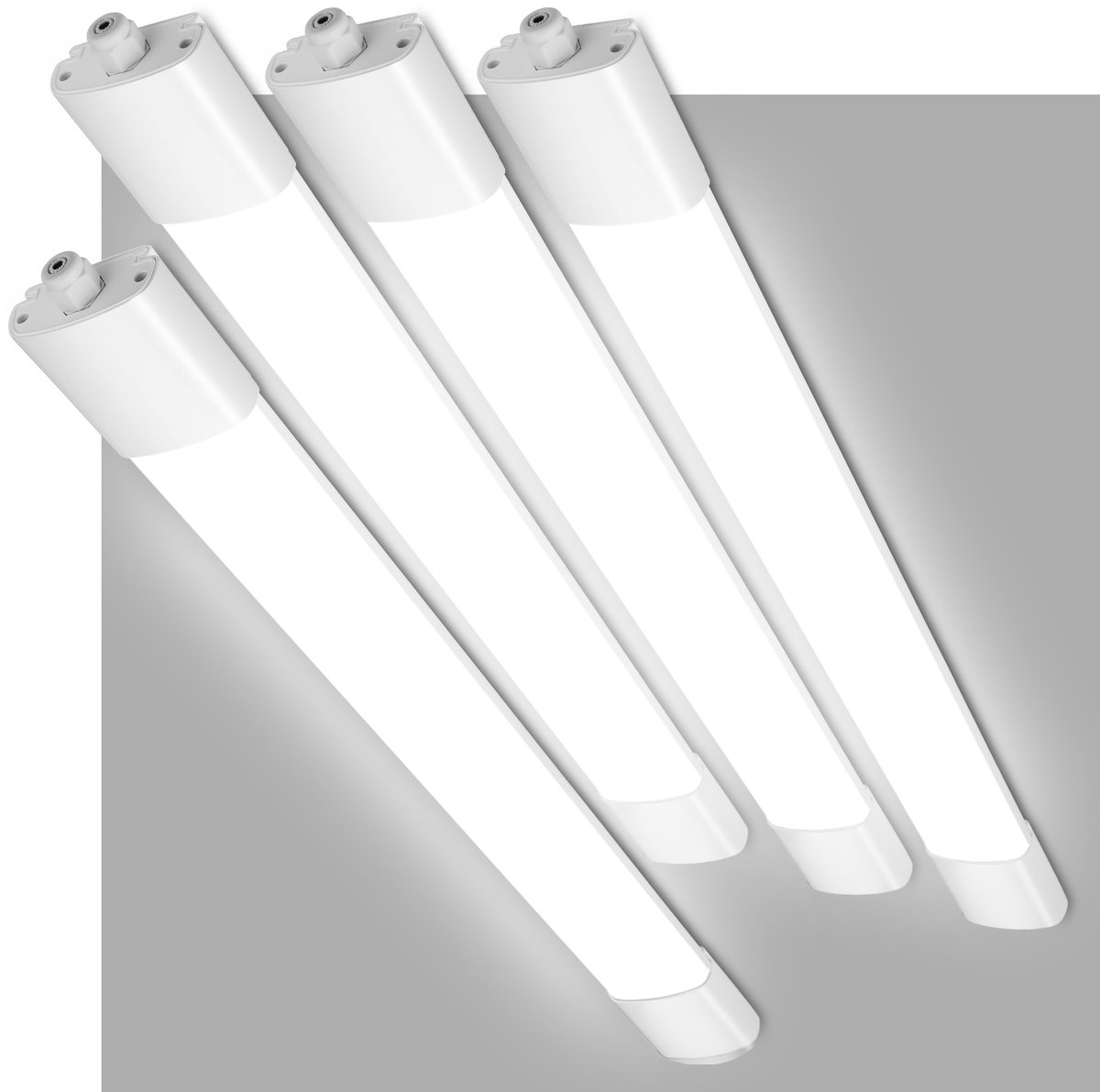 Oraymin 4 Stuks LED Plafondlamp 116cm-36W-3960LM-4000K-IP66 Koppelbaar-Waterdicht TL armatuur-Kelder-Werkplaats Wit