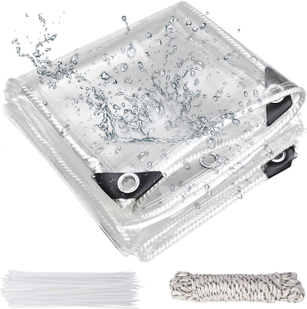 Transparant Dekzeil - Pvc Zeil Waterdicht - Goederen Beschermen - Zwaar Belastbaar - 4 x 6 M - Transparant