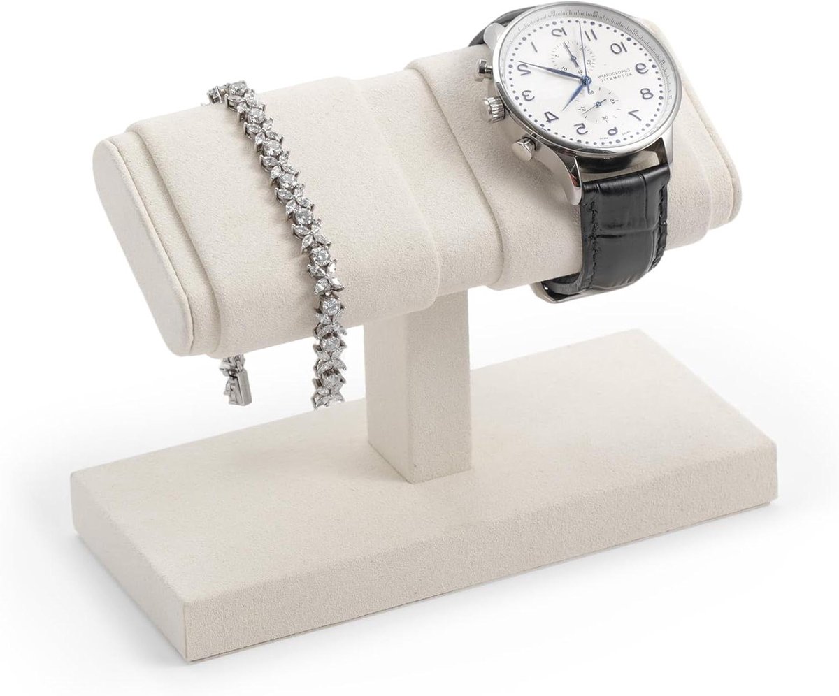 Horloge Stand - Horloge Houder - Horloges Presenteren - Dubbellaags Ontwerp - 1 stuk - Beige