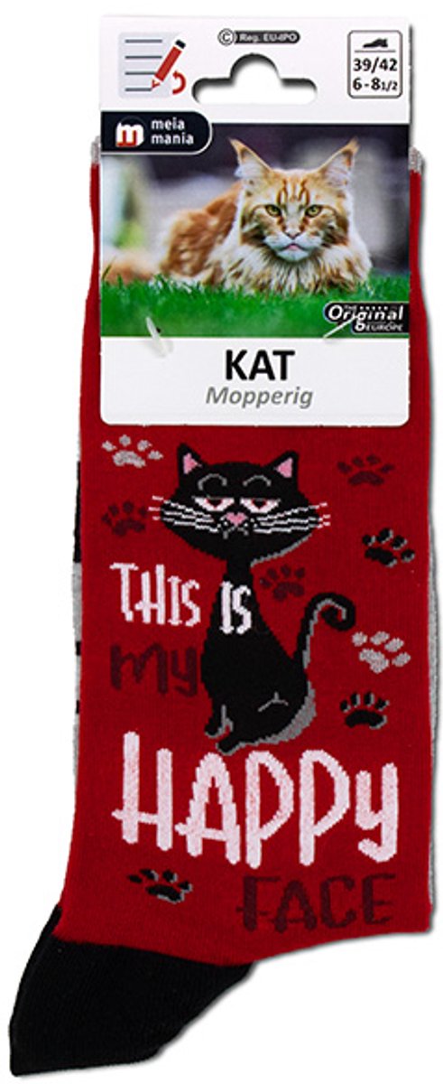 MM Sokken Mopperige kat maat 43/46