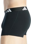 Zwarte boxer met brede, elastische tailleband met wit Adidas-logo aan de zijkant.