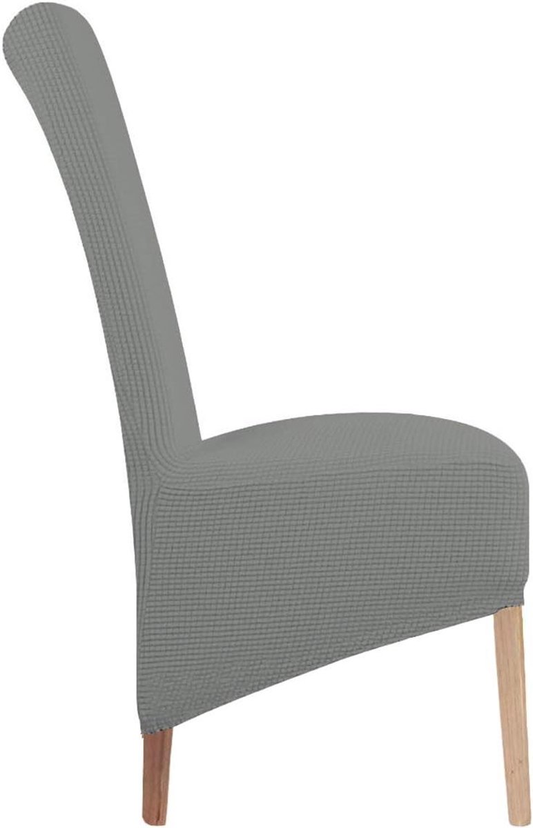 Stoelhoezen Eetkamerstoel - Stoelbeschermers Stretch - Meubilair Beschermen - Gebreide Jacquard Stof - XL - Lichtgrijs