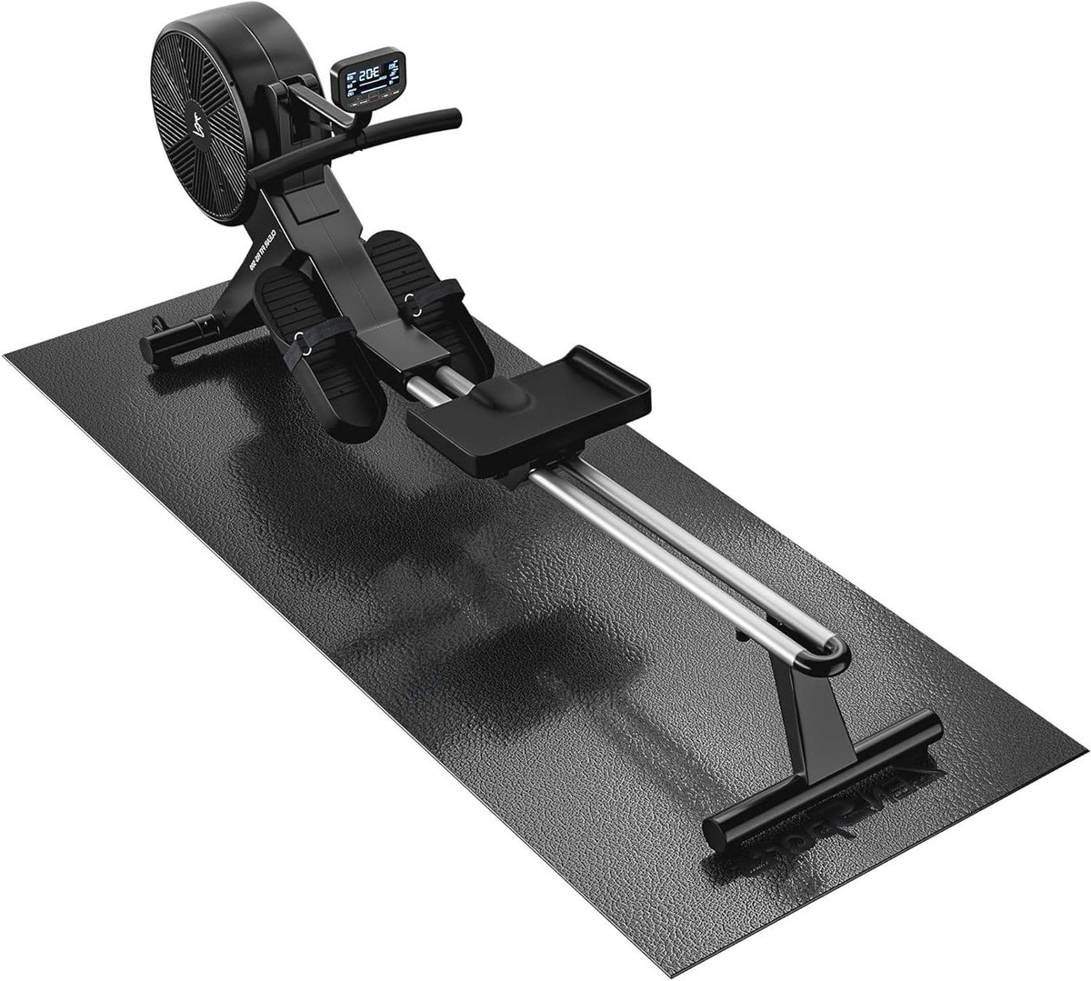 Loopbandmat - Fitnessmat Hometrainermat - Vloer Beschermen - Hoge Dichtheid PVC - 244 x 91 cm - Zwart