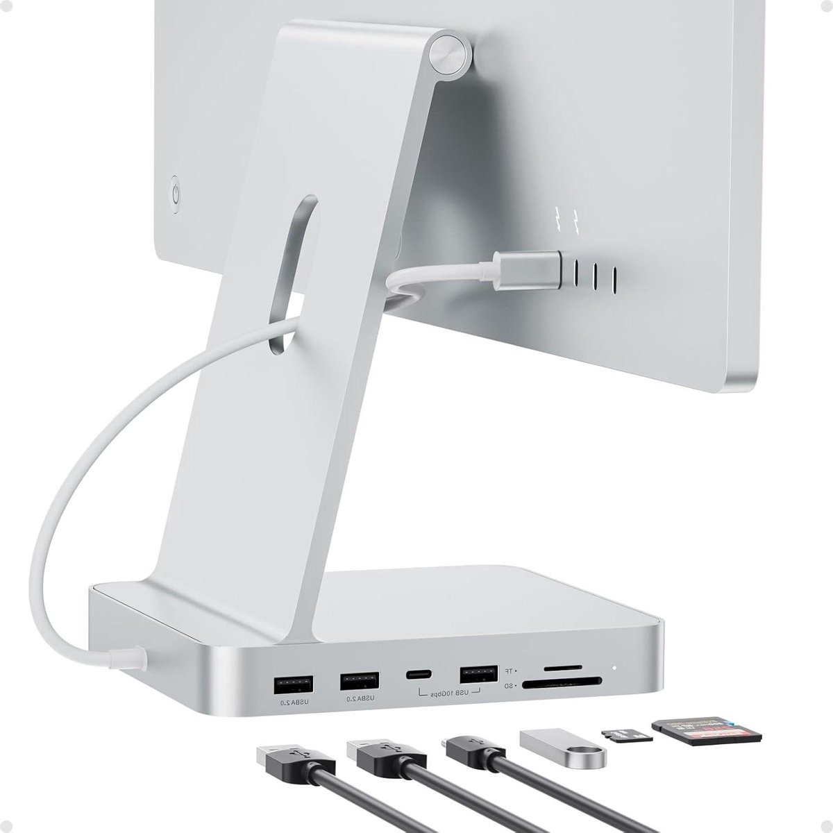 USB Hub iMac - Dockingstation Adapter - Opslag Uitbreiden - 7-in-1 Poorten - 24 inch - Zilver