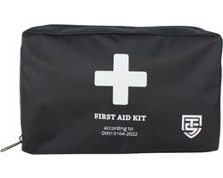 Technosafety EHBO Kit DIN13164-2022 - Verbanddoos in Tas - Verbandtas Auto - Eerste Hulp Kit voor Vakantie en Reis - First Aid Kit