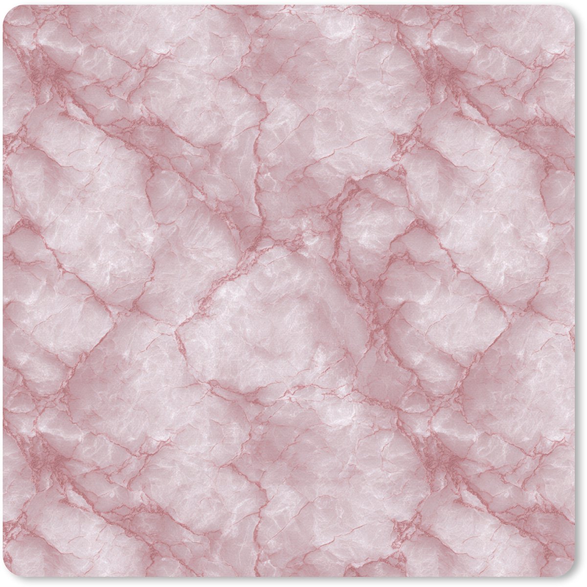 Muismat 30x30 cm - Mousepad Roze - Kwartsmarmer - Aders - Muismatten