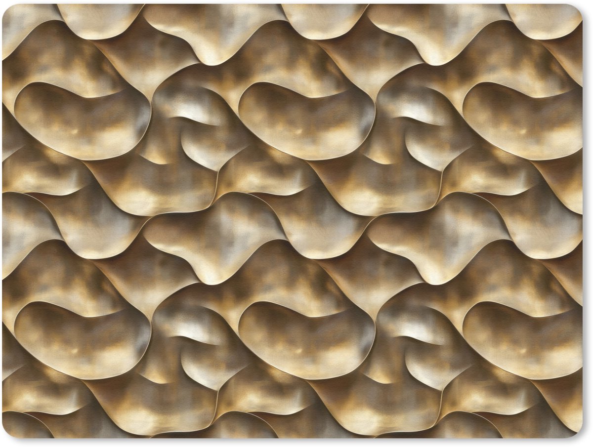 Muismat 12x10 cm - Mousepad Abstract - Antiek - Goud - Muismatten