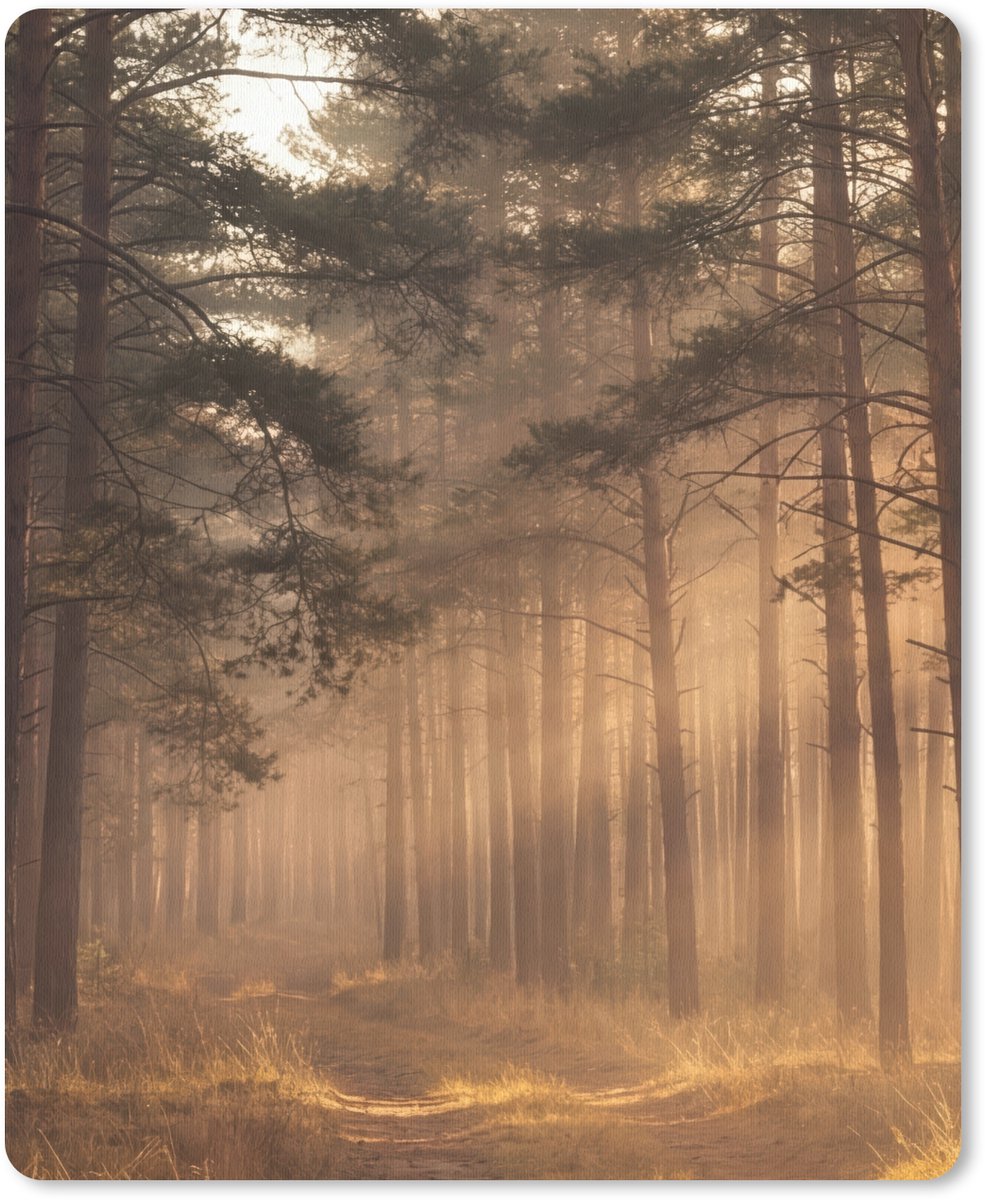 Muismat 12x16 cm - Mousepad Bos - Mist - Zonlicht - Muismatten