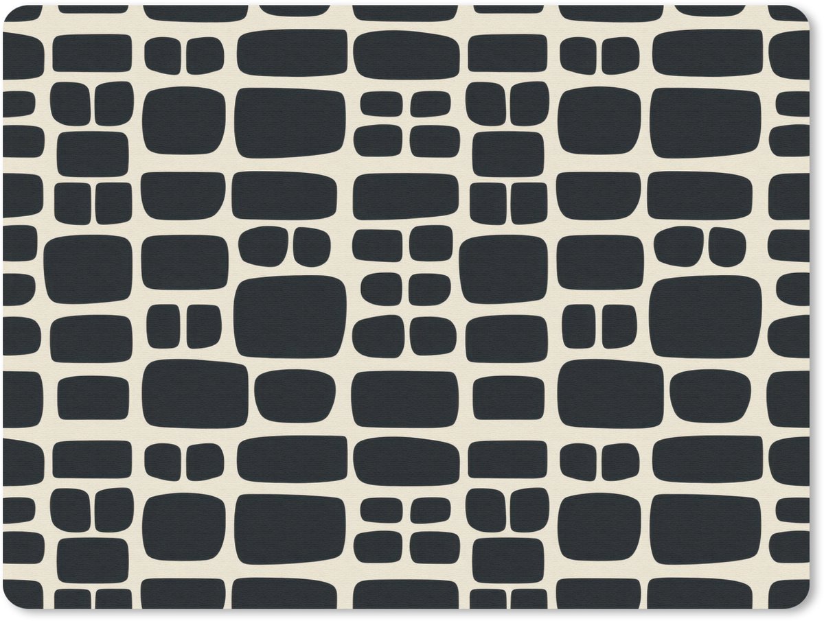 Muismat 12x10 cm - Mousepad Modern - Organisch - Zwart - Muismatten