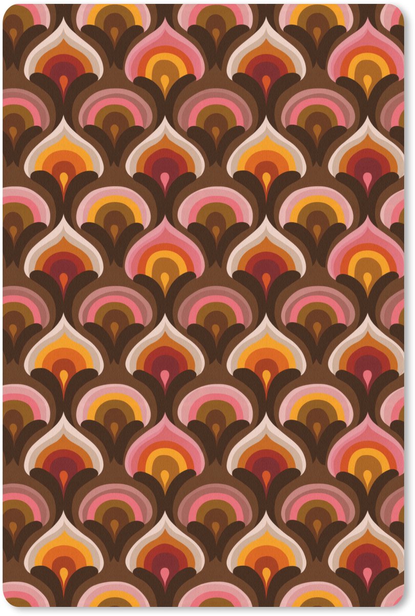 Muismat 13x20 cm - Mousepad Patroon - Retro - Kleurrijk - Muismatten