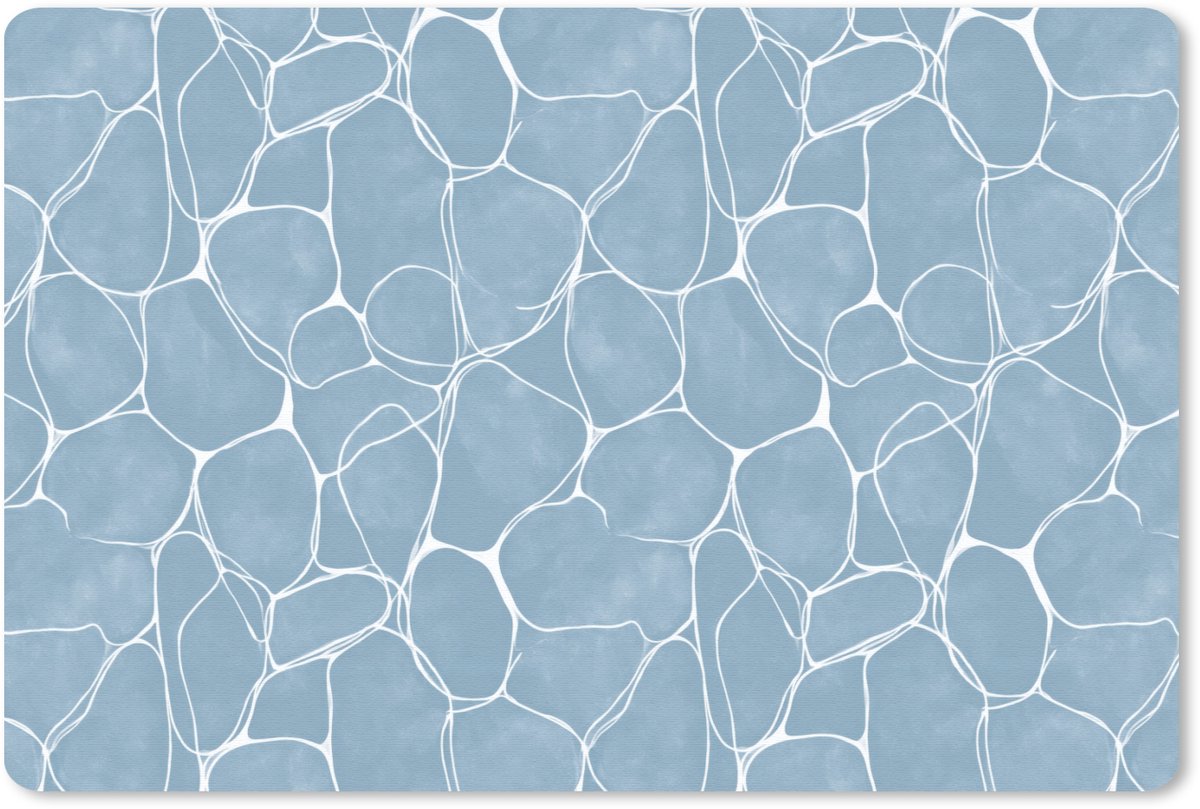Muismat 13x8 cm - Mousepad Organisch - Patroon - Blauw - Muismatten