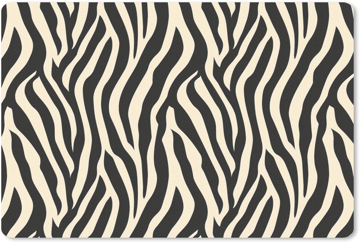 Muismat 13x8 cm - Mousepad Zebra - Print - Klassiek - Zwart - Muismatten