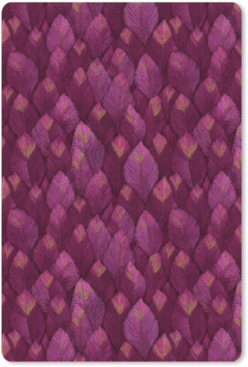 Muismat 13x20 cm - Mousepad Bladeren - Patroon - Burgundy - Muismatten